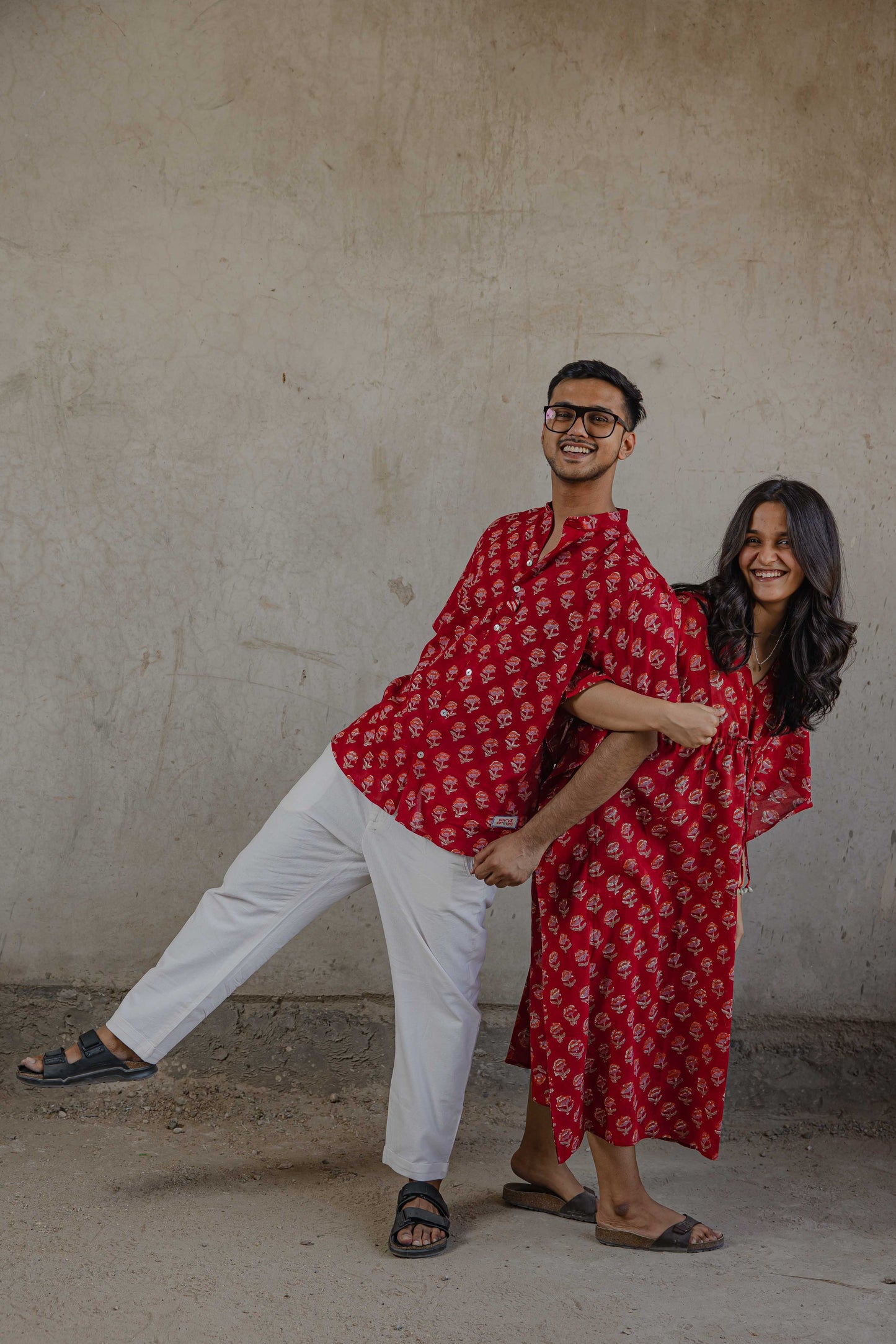 Gulaabo summer shirt being paired with Gulaabo Kaftan #couple goals